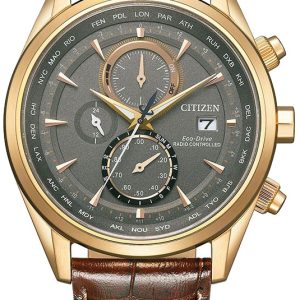Citizen Herrklocka AT8263-10H Radio Controlled Grå/Läder ⌀43 mm