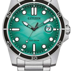 Citizen Herrklocka AW1816-89L Eco Drive Grön/Stål ⌀41.5 mm