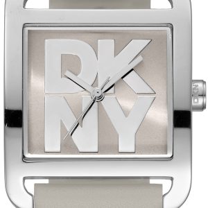 DKNY Damklocka DK1L001L0015 City Maxi Grå/Läder 37x29 mm