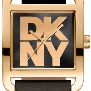DKNY Damklocka DK1L001L0025 City Maxi Svart/Läder 37x29 mm
