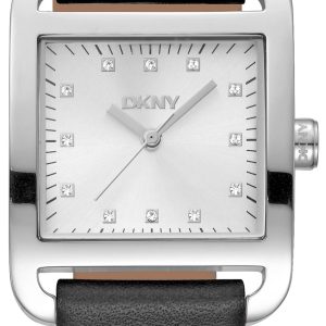DKNY Damklocka DK1L004L0015 City Midi Silverfärgad/Läder 35x27 mm