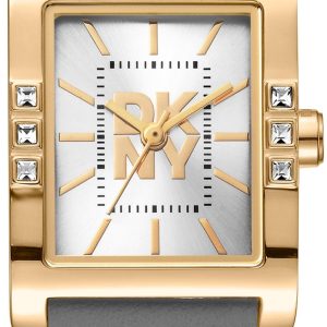 DKNY Damklocka DK1L008L0025 Westside Glitz Silverfärgad/Läder 30x22
