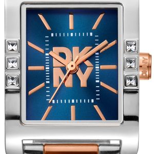 DKNY Damklocka DK1L008M0095 Westside Glitz Blå/Roséguldstonat stål