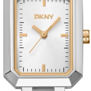 DKNY Damklocka DK1L009M0035 Uptown Midi Vit/Guldtonat stål 35x22 mm
