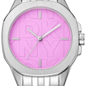 DKNY Damklocka DK1L012M0055 Brooklyn Midi Rosa/Stål ⌀34 mm