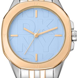 DKNY Damklocka DK1L012M0095 Brooklyn Midi Blå/Guldtonat stål ⌀34 mm