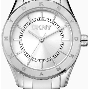DKNY Damklocka DK1L018M0015 Chambers Glitz Silverfärgad/Stål Ø30 mm
