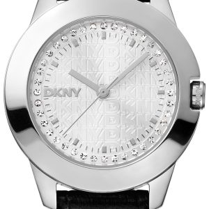 DKNY Damklocka DK1L021L0015 Park Ave Logo Silverfärgad/Läder Ø30 mm