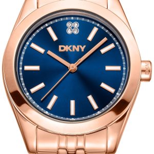 DKNY Damklocka DK1L029M0065 Nolita Midi Blå/Roséguldstonat stål