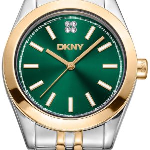 DKNY Damklocka DK1L029M0085 Nolita Midi Grön/Guldtonat stål Ø32 mm