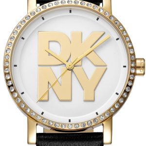 DKNY Damklocka DK1L035L0025 Soho Logo Silverfärgad/Läder Ø36 mm