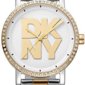 DKNY Damklocka DK1L035M0075 Soho Logo Silverfärgad/Guldtonat stål