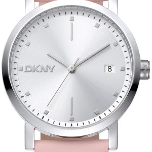 DKNY Damklocka DK1L036L0015 Soho Midi Silverfärgad/Läder ⌀34 mm