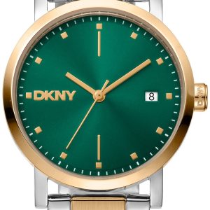 DKNY Damklocka DK1L036M0095 Soho Midi Grön/Guldtonat stål Ø34 mm