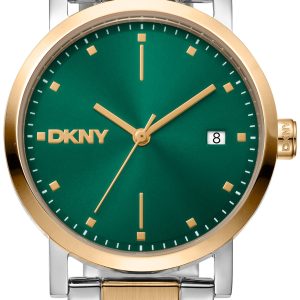 DKNY Damklocka DK1L036M0095 Soho Midi Grön/Guldtonat stål ⌀34 mm