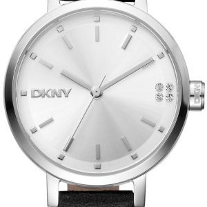 DKNY Damklocka DK1L038L0015 Soho Glitz Silverfärgad/Läder Ø30 mm