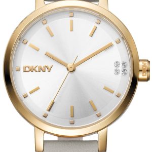 DKNY Damklocka DK1L038L0025 Soho Glitz Silverfärgad/Läder Ø30 mm