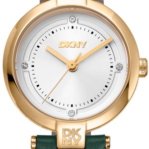 DKNY Damklocka DK1L043L0025 Essential Mini Silverfärgad/Läder Ø28