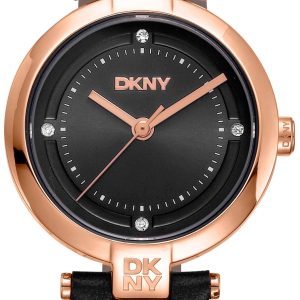 DKNY Damklocka DK1L043L0035 Essential Mini Svart/Läder Ø28 mm