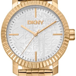 DKNY Damklocka DK1L053M0025 Chambers Maxi Silverfärgad/Guldtonat