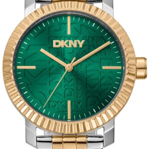 DKNY Damklocka DK1L053M0055 Chambers Maxi Grön/Guldtonat stål Ø36