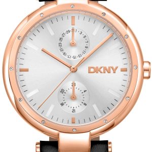 DKNY Damklocka DK1L066L0035 Downtown Multi Silverfärgad/Läder Ø38