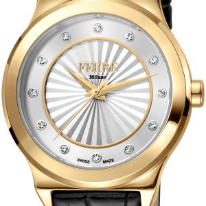Ferrè Milano Damklocka FM1L125L0211 Silverfärgad/Läder ⌀34 mm