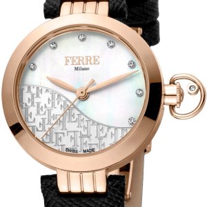Ferrè Milano Damklocka FM1L148L0031 Vit/Läder ⌀28 mm