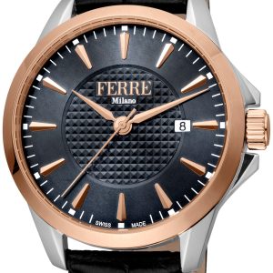 Ferrè Milano Herrklocka FM1G157L0031 Lenio Grå/Läder ⌀42 mm
