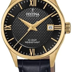 Festina Damklocka F20011-4 Swiss Made Svart/Läder ⌀29 mm