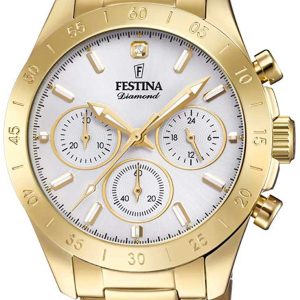 Festina Damklocka F20400-1 Silverfärgad/Gulguldtonat stål ⌀38.5 mm