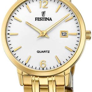 Festina Damklocka F20514-2 Vit/Gulguldtonat stål ⌀31 mm