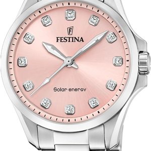 Festina Damklocka F20654-2 Solar Energy Rosa/Stål ⌀34 mm