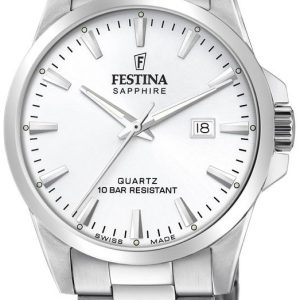 Festina Herrklocka F20024-2 Swiss Made Vit/Stål ⌀41 mm