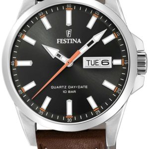 Festina Herrklocka F20358-2 Classic Svart/Läder ⌀41 mm