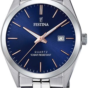 Festina Herrklocka F20437-B Classic Blå/Stål ⌀40 mm