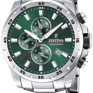 Festina Herrklocka F20463-3 Grön/Stål ⌀45 mm