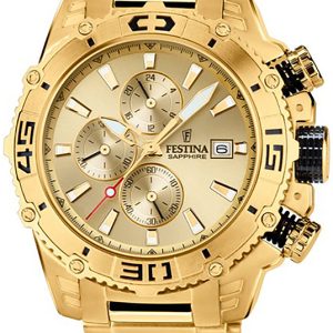 Festina Herrklocka F20492-1 Guld/Gulguldtonat stål ⌀48 mm