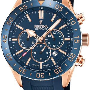 Festina Herrklocka F20516-1 Ceramic Blå/Gummi ⌀44 mm