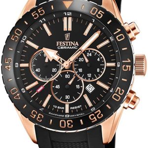 Festina Herrklocka F20516-2 Ceramic Svart/Gummi ⌀44 mm