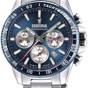 Festina Herrklocka F20560-2 Timeless Blå/Stål ⌀45 mm