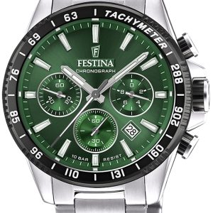 Festina Herrklocka F20560-4 Timeless Grön/Stål ⌀45 mm