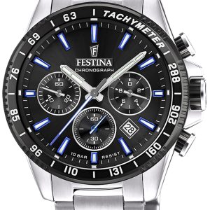 Festina Herrklocka F20560-5 Timeless Svart/Stål ⌀45 mm