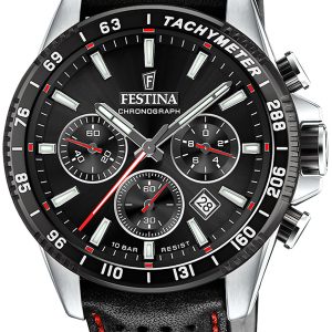 Festina Herrklocka F20561-4 Timeless Svart/Läder ⌀45 mm