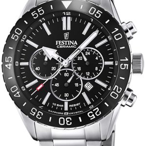 Festina Herrklocka F20575-3 Ceramic Svart/Stål ⌀44 mm