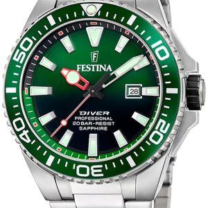 Festina Herrklocka F20663-2 Diver Grön/Stål ⌀46 mm