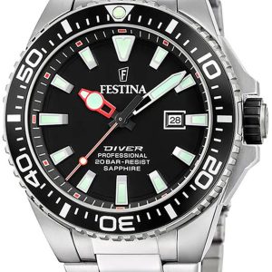Festina Herrklocka F20663-3 Diver Svart/Stål ⌀46 mm