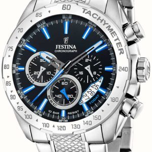 Festina Herrklocka F20668-6 Timeless Svart/Stål ⌀44.5 mm