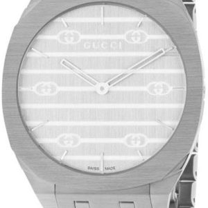 Gucci 25H Damklocka YA163402 Vit/Stål ⌀34 mm