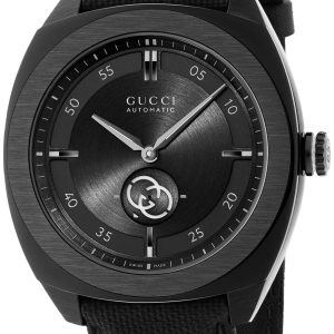 Gucci Herrklocka YA142330 Interlocking Svart/Gummi